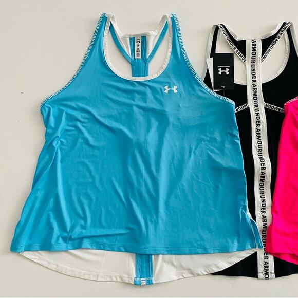 Under Armour | Racer Back Loose Fit Logo Trim Tank Top Bundle NWT XL - Picture 2 of 13